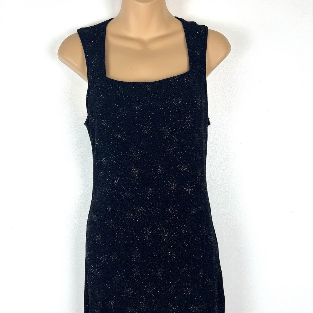 City Triangles Vtg 90s Y2k Black Sparkly Maxi Dre… - image 2
